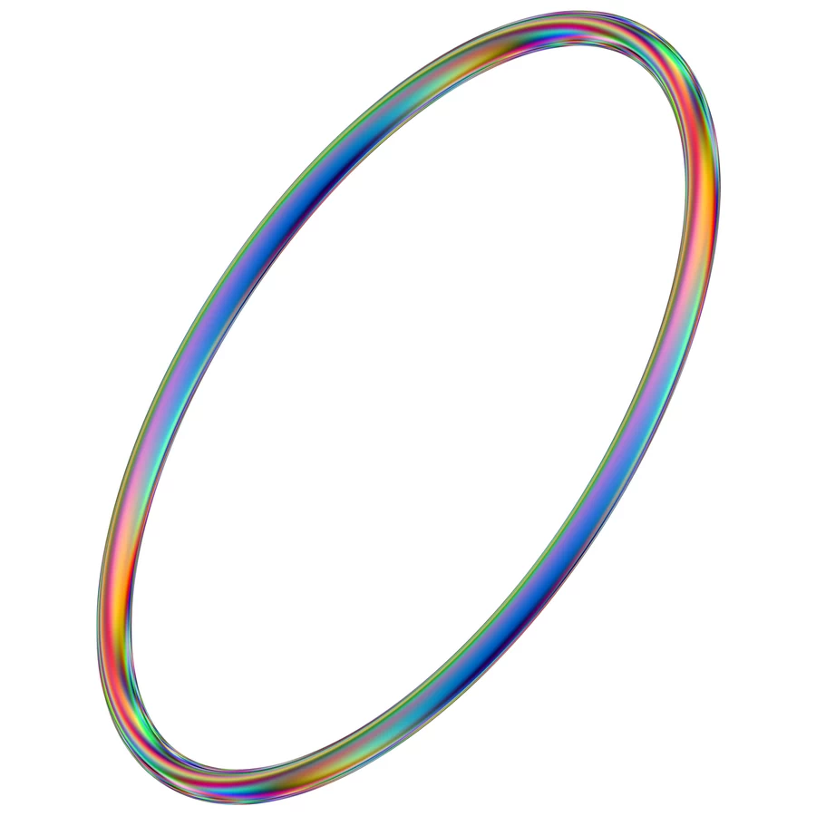 潮流酸性全息金属镭射机能彩虹3D立体几何图形png免抠图片素材【071】